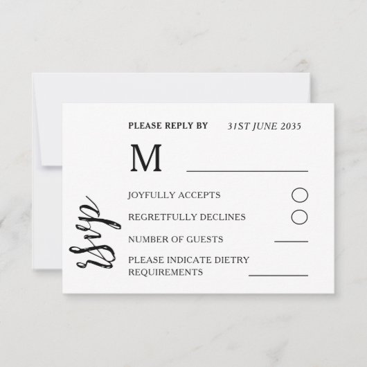 Waterverf Sage Groen Bladgroen Bruiloft RSVP (Voorkant)