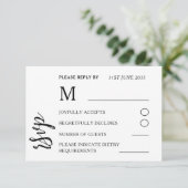 Waterverf Sage Groen Bladgroen Bruiloft RSVP (Staand voorkant)