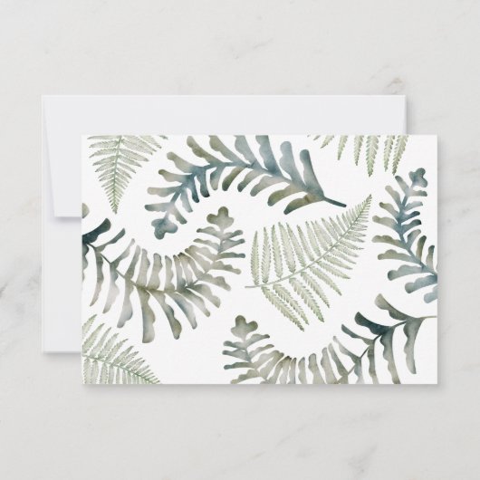 Waterverf Sage Groen Bladgroen Bruiloft RSVP (Achterkant)