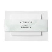 Waterverf Sage Groene Bruiloft Uitnodigingen Wikkel (Voorkant Voorbeeld)