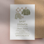 Waterverf Sage groene kleding. Schattige baby show Kaart