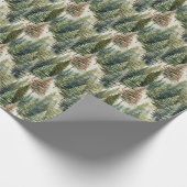 Waterverf Sage Groene pijnbomen Winterbos Cadeaupapier (Hoek)