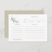 waterverf sage leaf recept card bedankkaart (Voorkant / Achterkant)