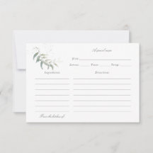 waterverf sage leaf recept card