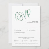 Waterverf Sage minimalist RSVP Kaart (Voorkant)