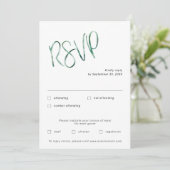 Waterverf Sage minimalist RSVP Kaart (Staand voorkant)