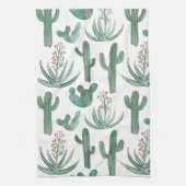 Waterverf Saguaro Cactus Desert Aloe Pattern Theedoek (Verticaal)