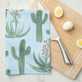 Waterverf Saguaro Cactus Desert Aloe Pattern Theedoek (Quarter Fold)