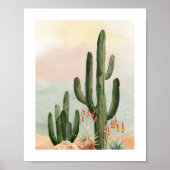 Waterverf Saguaro Cactus Nursery Poster (Voorkant)