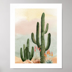 Waterverf Saguaro Cactus Nursery Poster