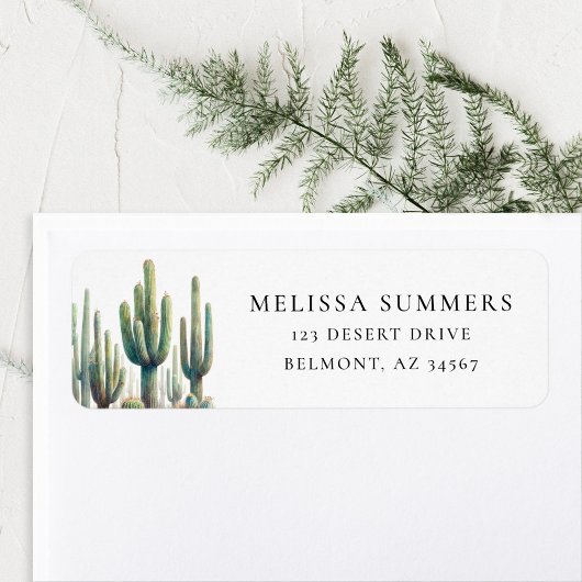 Waterverf Saguaro Cactus retour adres label