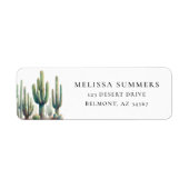 Waterverf Saguaro Cactus retour adres label (Voorkant)