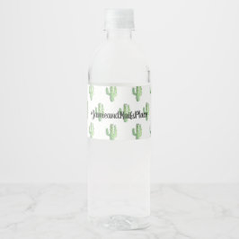Waterverf Saguaro Cactus Water Labels Waterfles Etiket