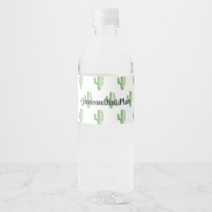 Waterverf Saguaro Cactus Waterlabels Waterfles Etiket