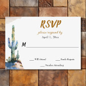 Waterverf Saguaro Cactus woestijn bruiloft RSVP Kaartje