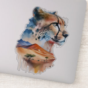 Waterverf Sahara Cheetah Sticker