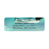 Waterverf Sailboat Palm Trees & String Lights Etiket (Voorkant)