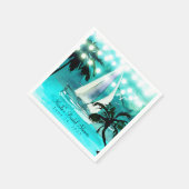 Waterverf Sailboat Palm Trees & String Lights Servet (Hoek)