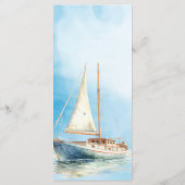 Waterverf Sailboat Wedding Menu (Achterkant)