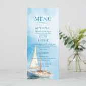 Waterverf Sailboat Wedding Menu (Staand voorkant)