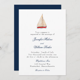 Waterverf Sailboot Nautical bruiloft uitnodiging
