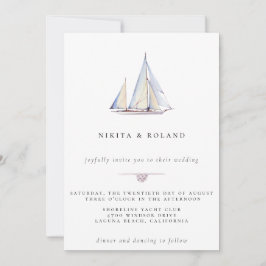 Waterverf Sailboot Nautical Wedding Invitation Aankondiging