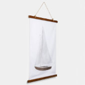 Waterverf Sailboot Nursery Decor Hangend Wandkleed (Gebogen)