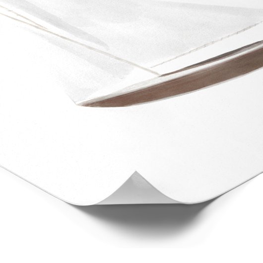 Waterverf Sailboot Nursery Decor Poster (Hoek)