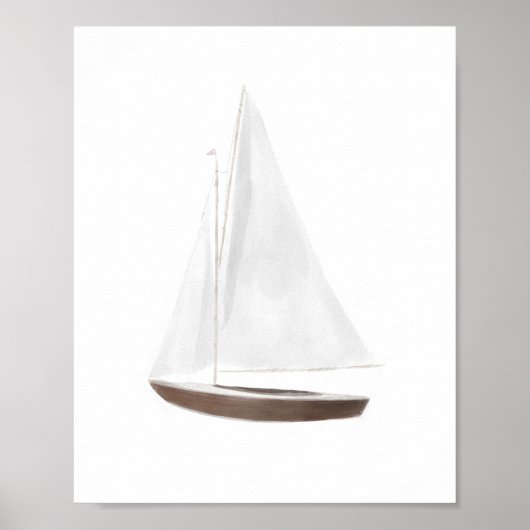 Waterverf Sailboot Nursery Decor Poster (Voorkant)