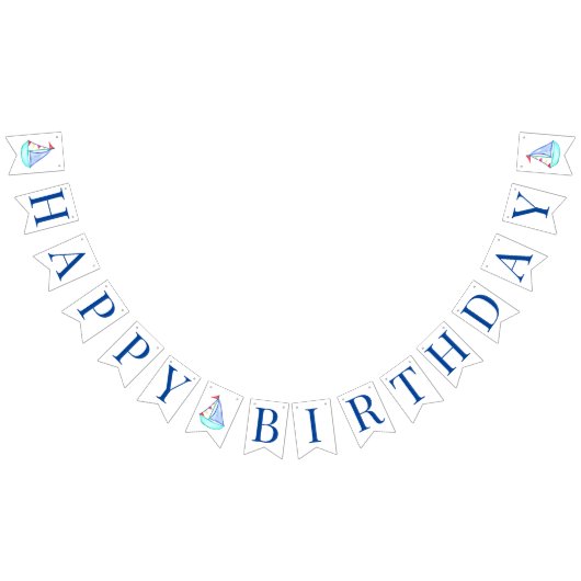 Waterverf Sailboot Party Banner (Alle)