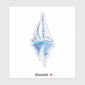 Waterverf Sailboot Sticker (Vel)