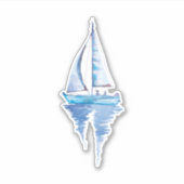 Waterverf Sailboot Sticker (Voorkant)