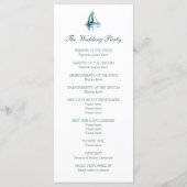 Waterverf Sailing Boat Wedding Program Rack Kaarte Programmakaart (Achterkant)