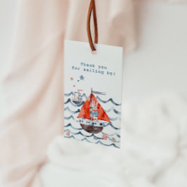 Waterverf Sailor Bunny Nautische Favor Tag Cadeaulabel