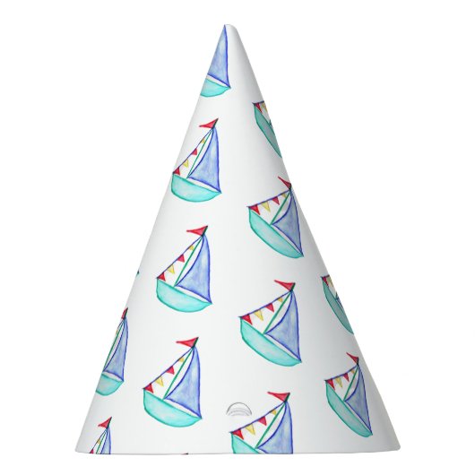 Waterverf Sailships Pet Feesthoedjes (Rechts)