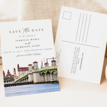 Waterverf Saint Augustine Florida Skyline Beach