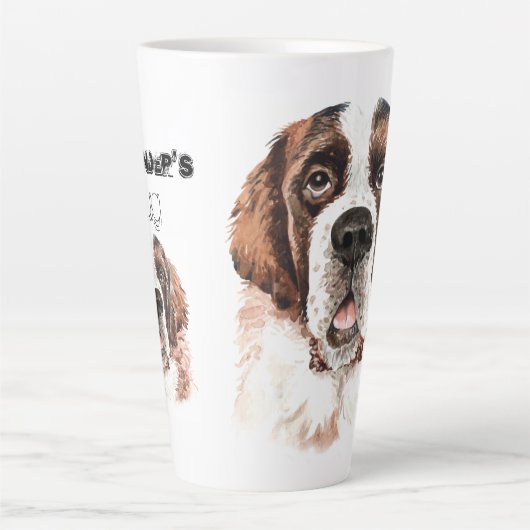 Waterverf Saint Bernard Latte Mok (Voorkant)