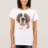Waterverf Saint Bernard T-shirt (Voorkant)