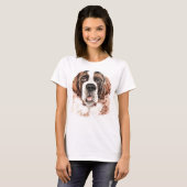 Waterverf Saint Bernard T-shirt (Voorkant volledig)