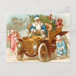 Waterverf Saint Nick Kerstgroeten Feestdagenkaart