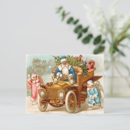  Waterverf Saint Nick Kerstgroeten Feestdagenkaart (Staand voorkant)