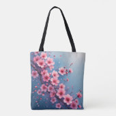 Waterverf Sakura Blossom Canvas tas (Achterkant)