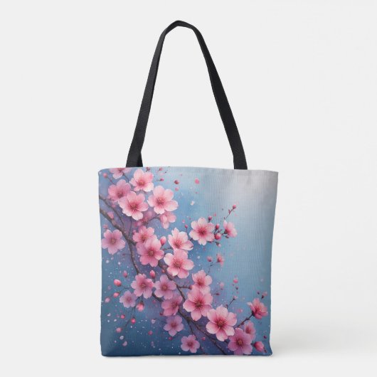 Waterverf Sakura Blossom Canvas tas (Achterkant)