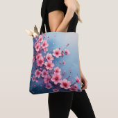 Waterverf Sakura Blossom Canvas tas (Dichtbij)