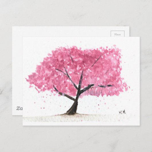 Waterverf Sakura Briefkaart (Voorkant / Achterkant)