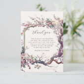 Waterverf Sakura Cherry Flower Dank u kaart (Staand voorkant)