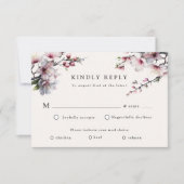 Waterverf Sakura Cherry Flower RSVP Response Kaart (Voorkant)