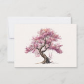 Waterverf Sakura Cherry Flower RSVP Response Kaart (Achterkant)