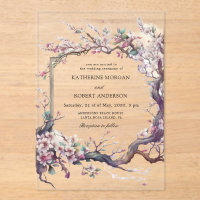 Waterverf Sakura Cherry Flower Wedding
