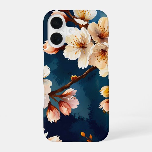 Waterverf Sakura Dreams iPhone 16 Hoesje (Achterkant)